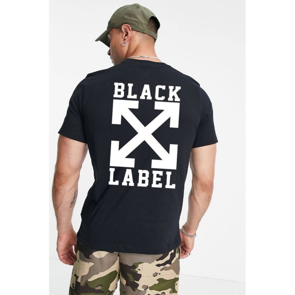 NEW Unisex 100% Cotton Short Sleeves Black Label Arrows Graphic T Shirt Tee Top - Picture 3 of 7